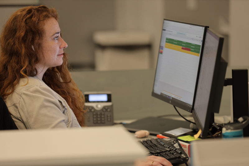Empoyee at computer