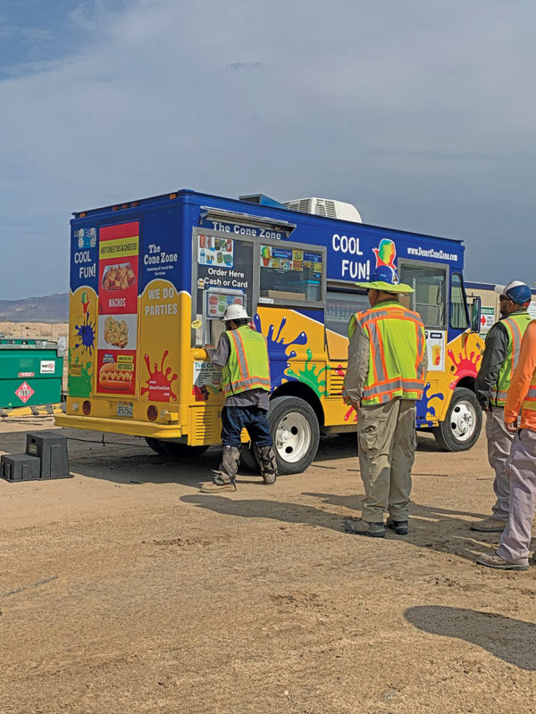 Ice cream truck brought in for crews in the desert
